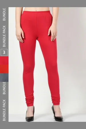 BAESD Women Pack Of 3 Slim-Fit Churidar-Length Cotton Lycra Leggings