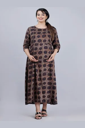 Kalini Conversational Printed Maternity A-Line Midi Dress