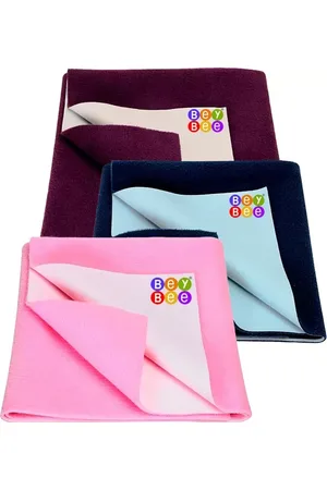 BeyBee Kids Magenta & Pink 3 Pieces Breathable & Lightweight Mattress Protector