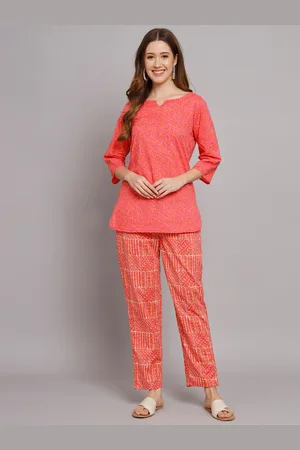 Kalini Abstract Printed Pure Cotton Top With Trouser