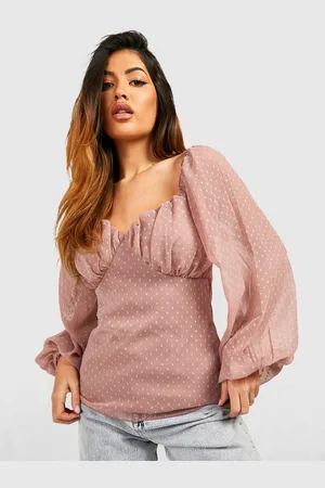 Boohoo Sweetheart Neck Puff Sleeve Top