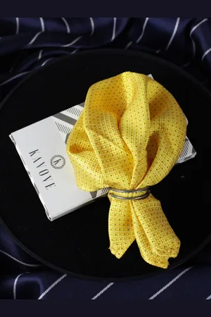 KOVOVE Men Yellow & Pink Printed Pocket Square