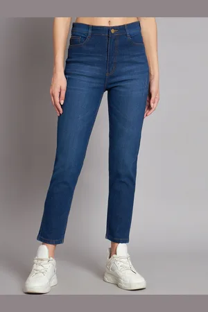 Guti Women Slim Fit High-Rise Light Fade Clean Look Stretchable Jeans
