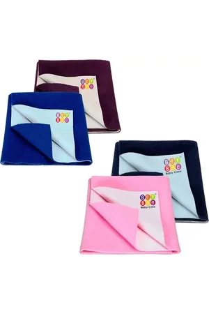 BeyBee Kids Pink & Blue 4-Pieces Cotton Breathable & Lightweight Mattress Protector