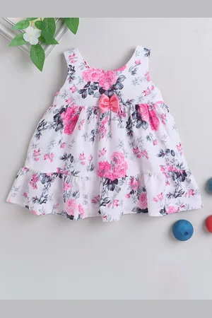 MANY FROCKS & Girls Floral Print Georgette Fit & Flare Dress