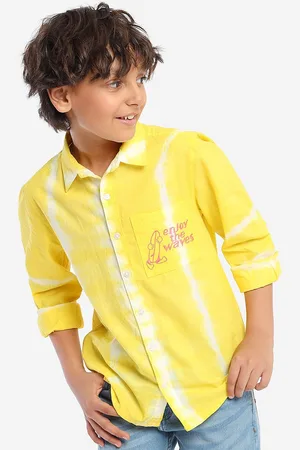 BONKIDS Boys Standard Abstract Printed Cotton Casual Shirt