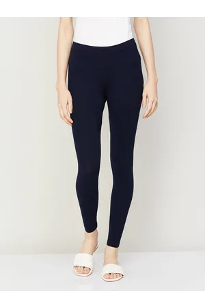 Lifestyle Women Navy Blue Solid Ankle-Length Leggings