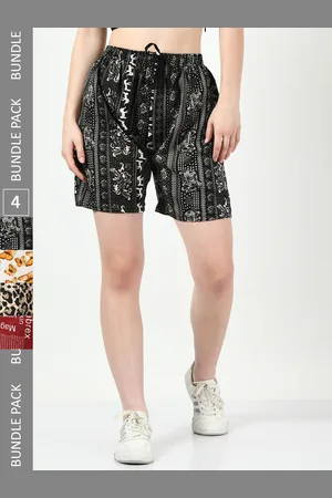 BAESD Women Pack Of 4 Printed High-Rise Shorts