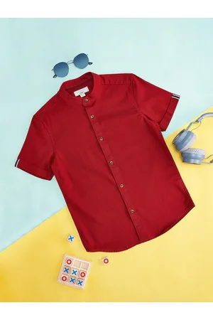 Pantaloons Boys Band Collar Cotton Casual Shirt