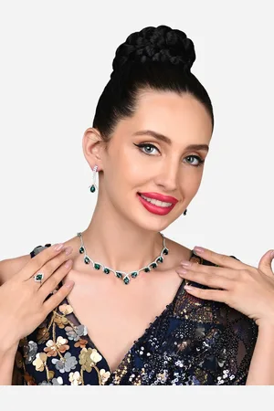Ami Silver-Plated Dazzling Austrian Diamonds Necklace Earring & Ring Set