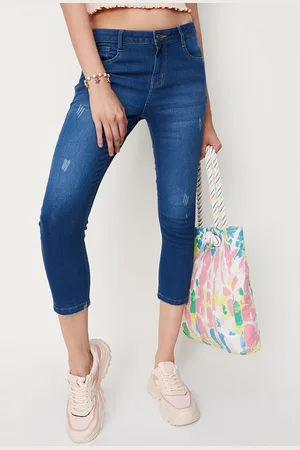 Max Collection Women Mildly Distressed Light Fade Jeans