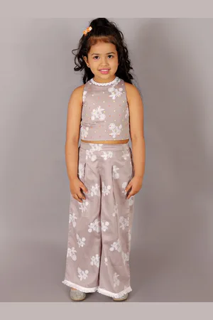 LIL DRAMA Girls Printed Pure Cotton Top With Trousers