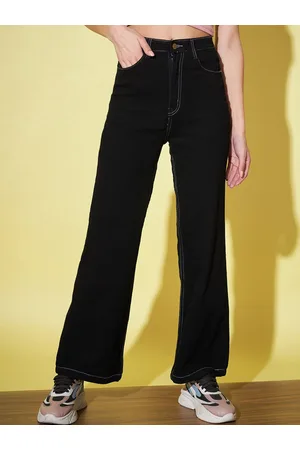 BAESD Women Flared High-Rise Stretchable Cotton Jeans