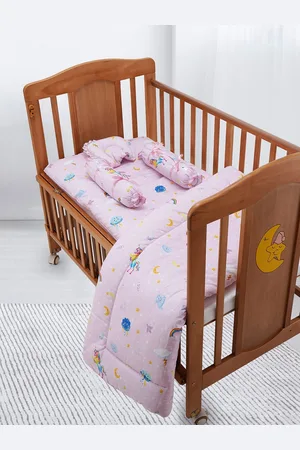 Baby Moo Infants Printed Mattress With Neck Pillow and Bolsters