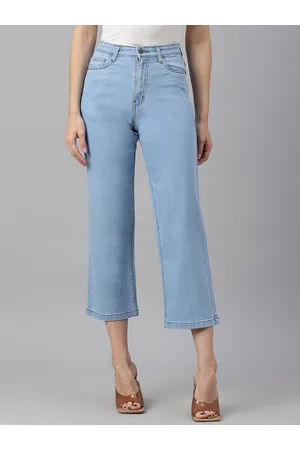 BAESD Women Flared High-Rise Stretchable Cotton Jeans