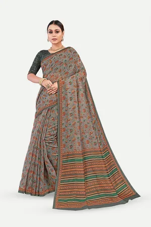 TAVAS Floral Printed Chanderi Saree