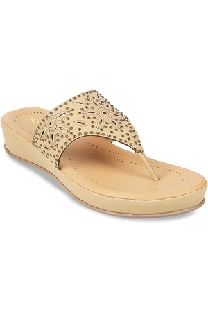 All Things Mochi Embellished Wedge Heels with Laser Cuts