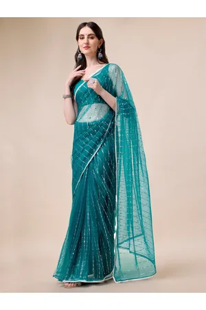 Sangria Women Embellished Stripes Saree with Blouse Piece