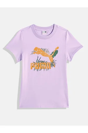 PUMA Girls CLASSICS Graphic Youth Brand Logo Print Pure Cotton T-shirt