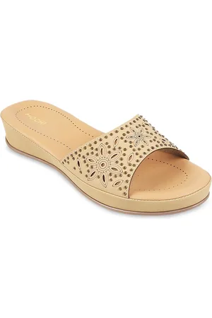 All Things Mochi Embellished Wedge Heels with Laser Cuts