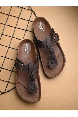 UNDERROUTE Men Braided Comfort Sandals With Buckle Detail