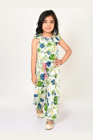 LIL DRAMA Girls Printed Round Neck Top with Trousers