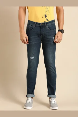 Being Human Men Slim Fit Low Distress Light Fade Stretchable Jeans