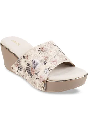 All Things Mochi Printed Open Toe Wedge Heels