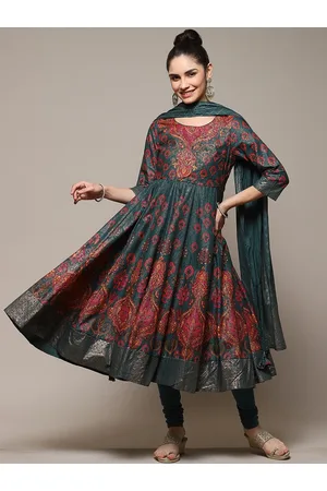 Biba Ethnic Motifs Printed Anarkali Kurta & Churidar With Dupatta