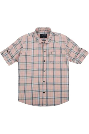 CAVIO Boys Comfort Checked Casual Cotton Shirt