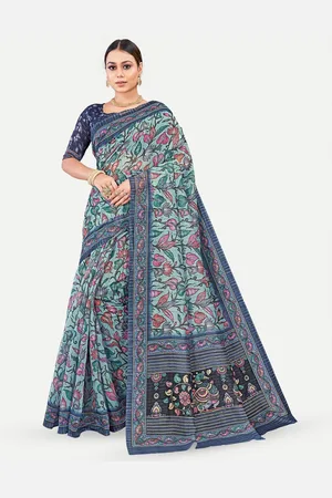 TAVAS Kalamkari Printed Chanderi Saree