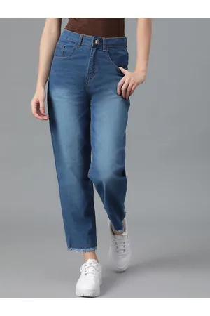 KOTTY Women Jean Straight Fit High-Rise Light Fade Stretchable Jeans