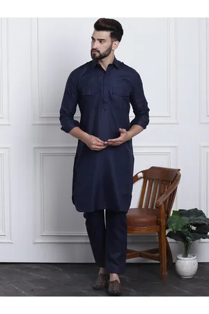 SOJANYA Shirt Collar Pure Cotton Pathani Kurta with Salwar