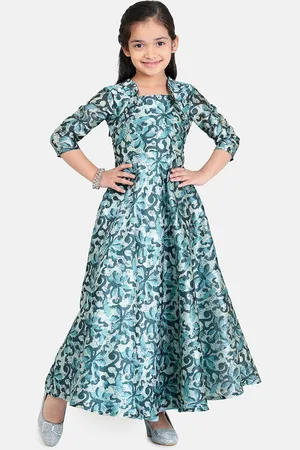 Ethnovog Girls Floral Print Maxi Dress