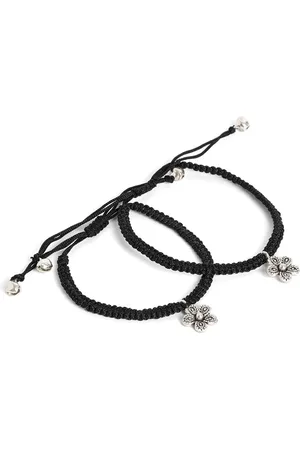 EL REGALO Set Of 2 Flower Charm Thread Anklet