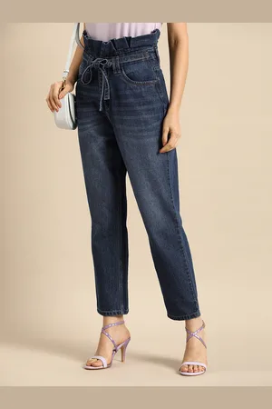 all about you High-Rise Light Fade Jeans with Tie-Up Detail
