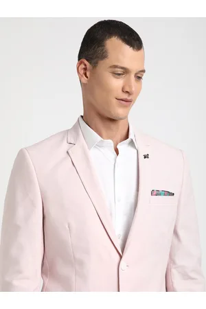 The Bear House Tailored Fit Notched Lapel Collar Single-Breasted Formal Pure Cotton Blazer