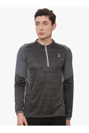 Campus Charcoal Relaxed Fit Colourblocked Sports T-shirt