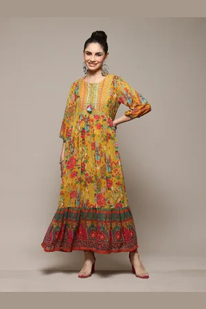 Biba Floral Printed Tie-Up Neck Maxi Dress