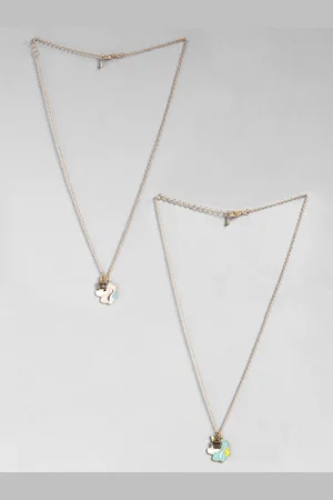 EL REGALO Pack Of 2 Unicorn Design Pendant With Chain