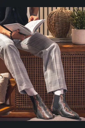SAINT G. Men Printed Mid-Top Chelsea Boots