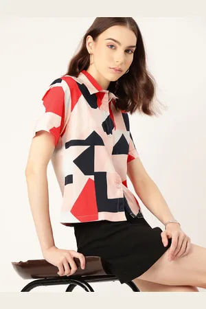 DressBerry Women Geometric Printed Crepe Opaque Casual Shirt