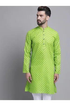 Armaan Ethnic Geometric Printed Cotton Mandarin Collar Kurta