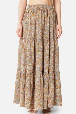 ALL WAYS YOU Floral Printed Tiered Maxi Skirt