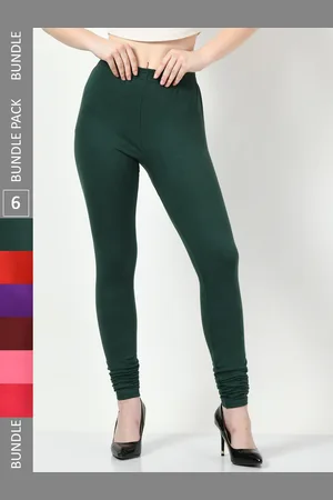 BAESD Women Pack of 6 Churidar-Length Cotton Lycra Leggings