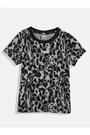 PUMA Girls Printed Pure Cotton T-shirt