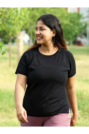 BlissClub At-Ease Round Neck Pure Cotton Free Flyknit Top