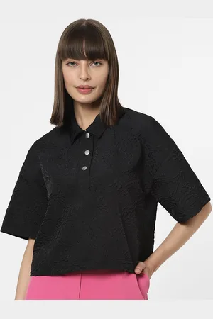 VERO MODA Self Designed Drop Shoulder Sleeves Shirt Style Top