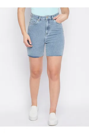 MADAME Women Mid-Rise Denim Shorts