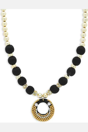 Akshara Clothing Girls Black & Gold-Toned Handcrafted Necklace